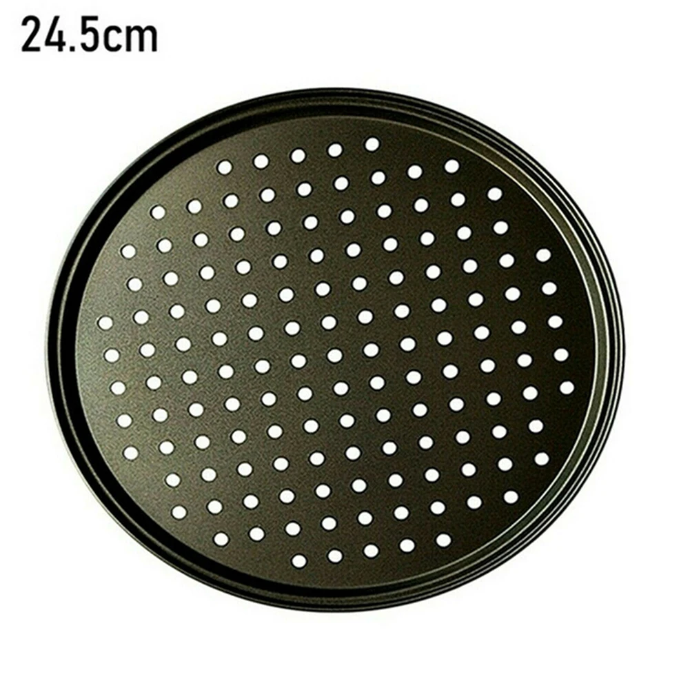 

Baking Pan Pizza Pan Punched Pizza Pan 24.5cm/28cm/32cm Size Carbon Steel Non-stick Perforated Perforated Pizza Pan