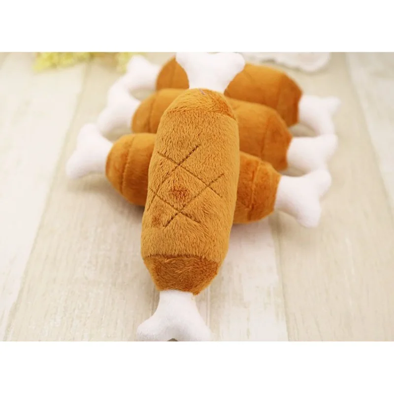 

1pc Hot Velvet Pet Cat Dog Chicken Legs Interactive Plush Toy Pet Sound Supplies