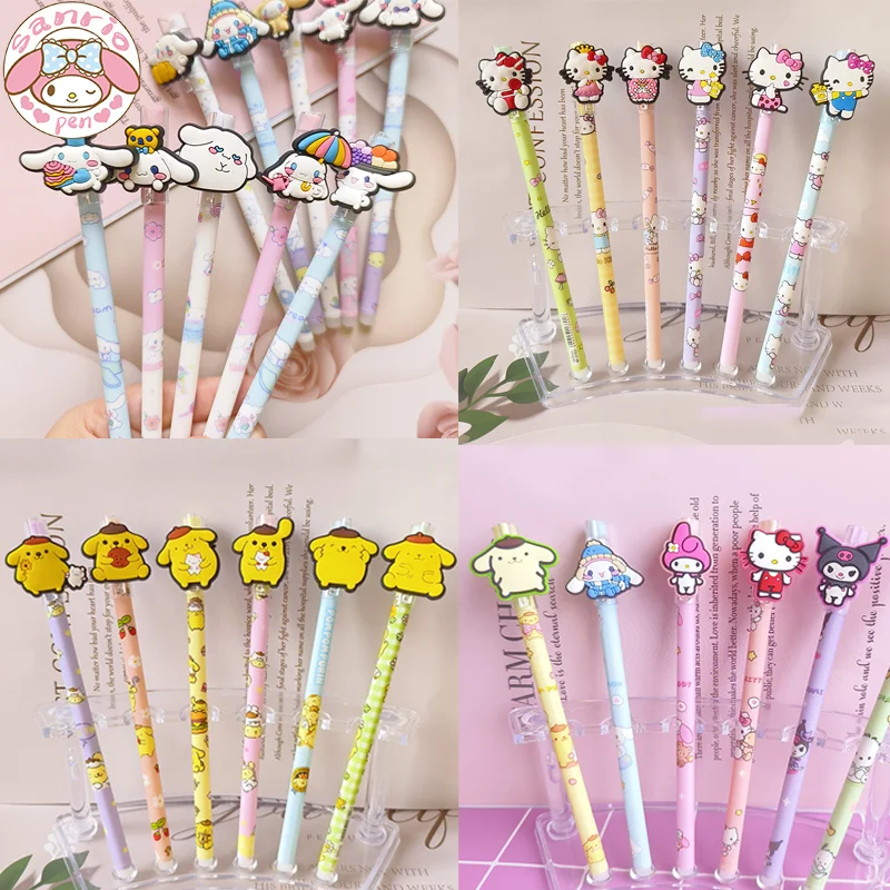 

New Sanrio Cartoon Gel Pen 30pcs Student Stationery Cinnamoroll Pompompurinho Kitty Blue 0.5 Creative Styling School Gift Pens