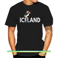 i love iceland with puffins t shirt iceland tourist shirt round neck short sleeve casual t shirt dress female t shirt