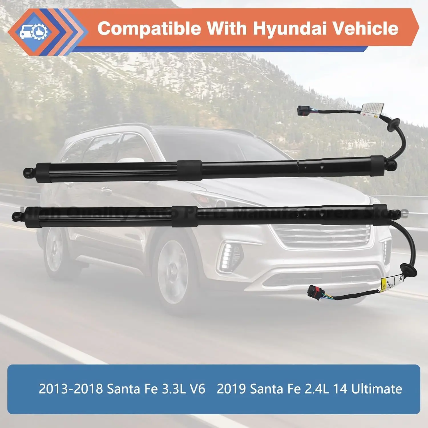 Фото Сверхмощная 81780B8100 81771B8100 D1904 задняя левая и правая электрическая газовая стойка задней двери для Hyundai Santa Fe 2013 2014 2015 2016 №3