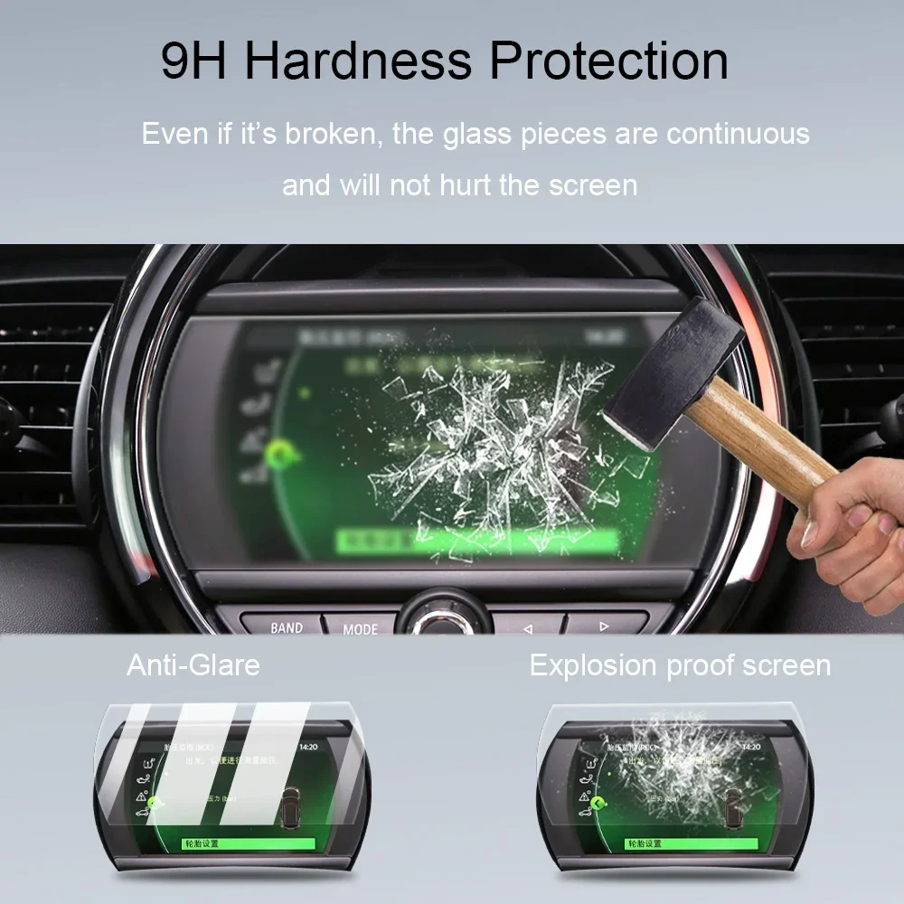 For BMW MINI Cooper 2016-2020 Konsola wnętrza samochodu Folia odporna na ekran radiowy hartowana nawigację GPS przeciw zarysowaniom