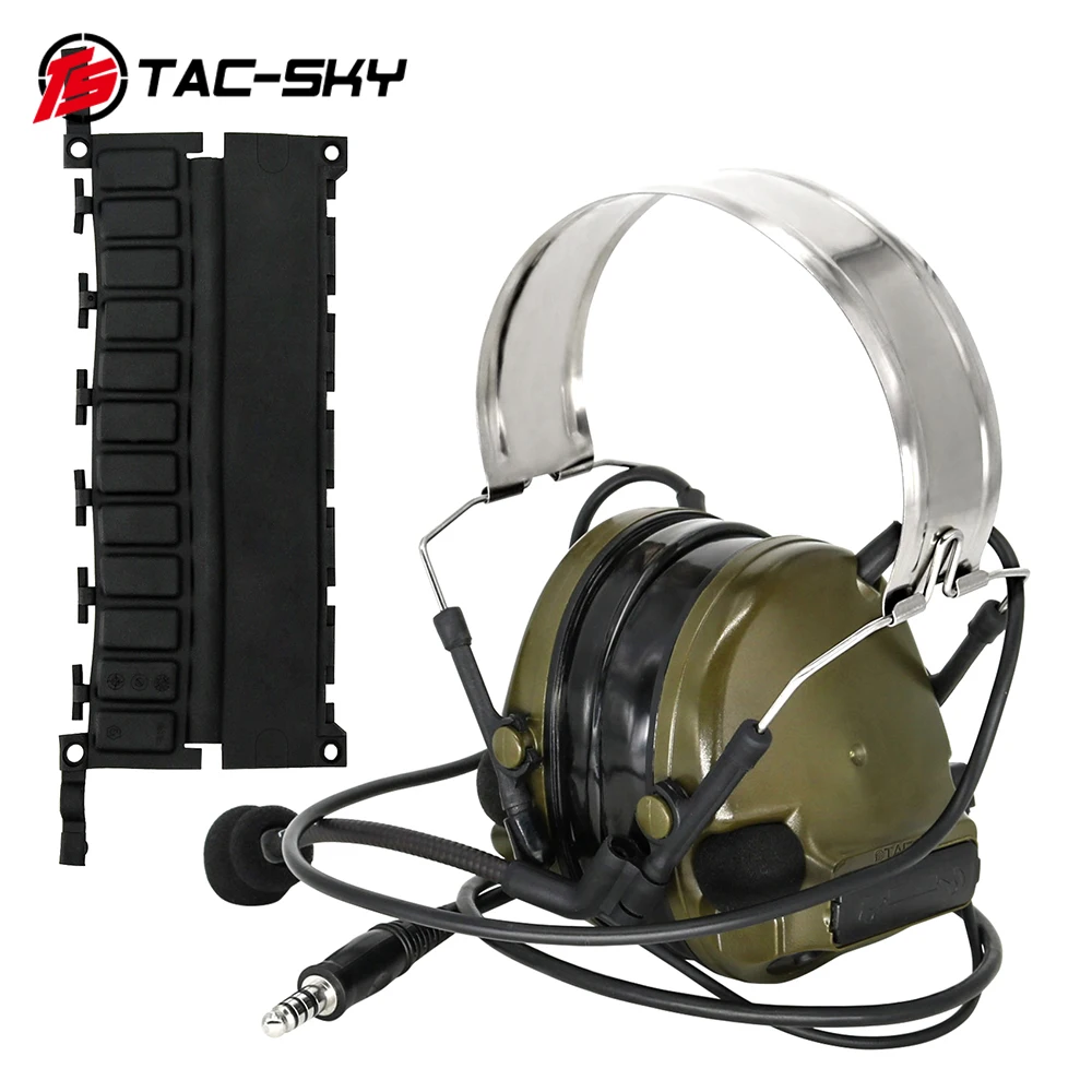 TS TAC-SKY COMTAC Tactical Headset COMTAC III Noise Cancelling Pickup Walkie Talkie Hearing Protection Shooting Headset