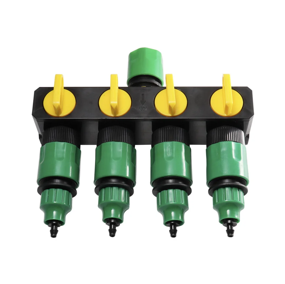 

4 Way Shunt Water Pipe Connector Water Diverter Drip Garden Irrigation 4/7 or 8/11 Hose Connector Fitting