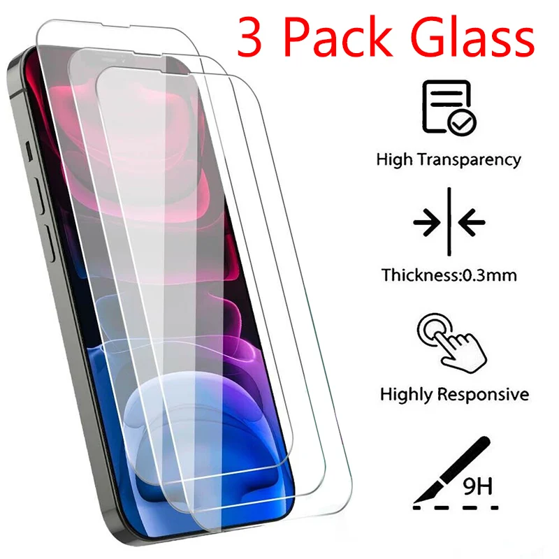 

Защитная пленка из закаленного стекла для iPhone 13, 12, 11 Pro Max, 3 шт.