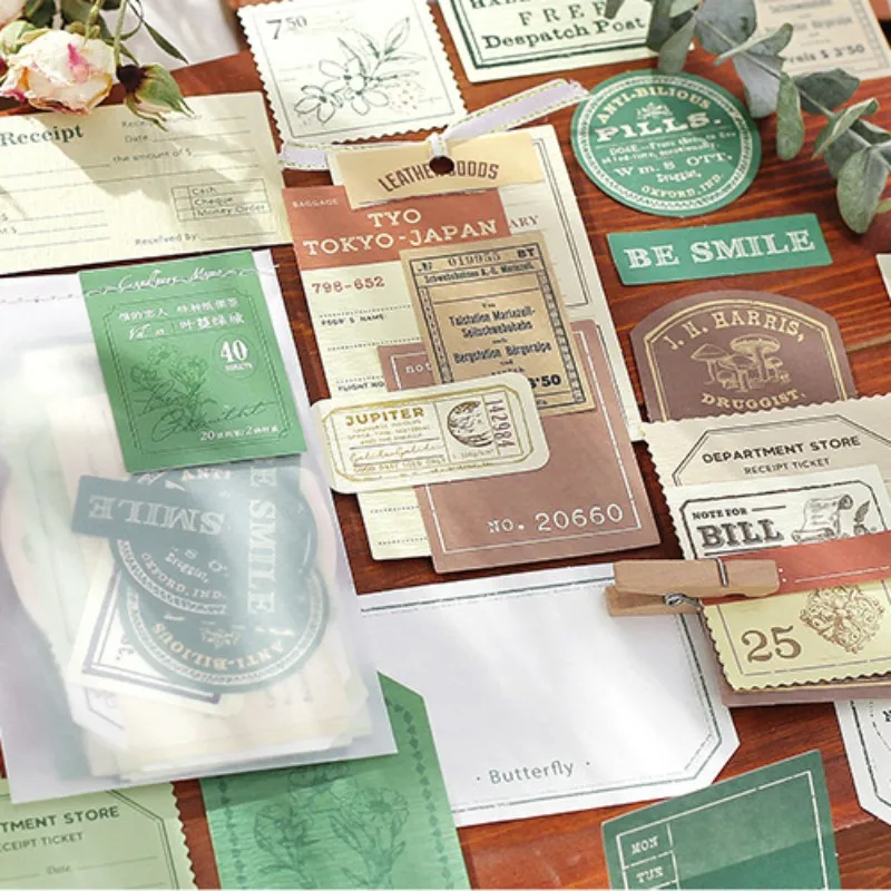 

Vintage Specialty Paper Memo Pads Bill Ticket Writable Label Material Paper Junk Journal Diary Scrapbooking Card Decoration