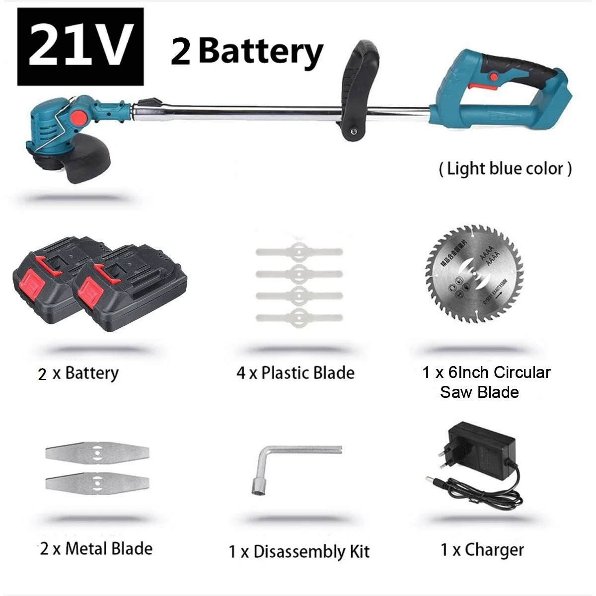 21V Electric Lawn Mower 900W Cordless Grass Trimmer Length Adjustable Cutter Household Garden Tools For Makita 18V Battery images - 6