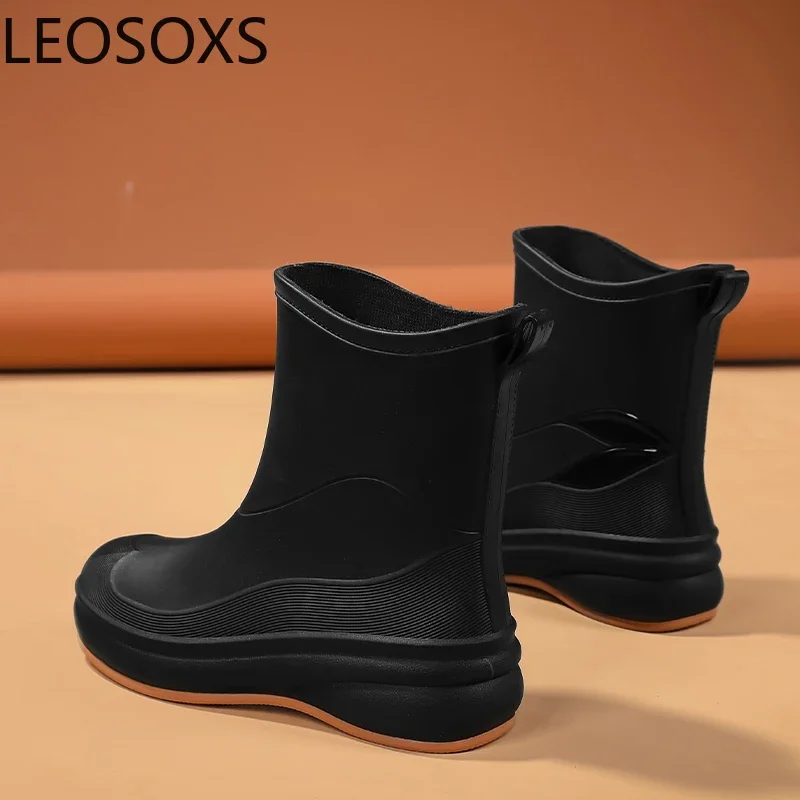 Мужские резиновые ботинки с низким верхом противоскользящая кухонная обувь