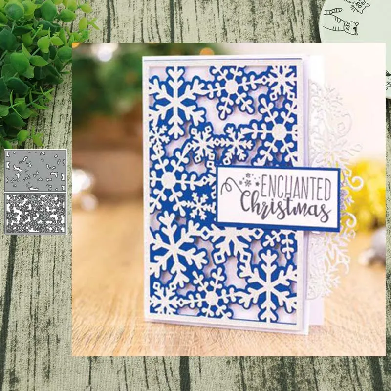 

Рождественский снежинка перекрывание фона металлические вырезанные штампы фотоальбом карточки тиснение рукоделие сделай сам