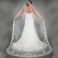 300cm long cathedral bridal veil whiteivory lace veil wedding accessories lace appliqu%c3%a9 veil