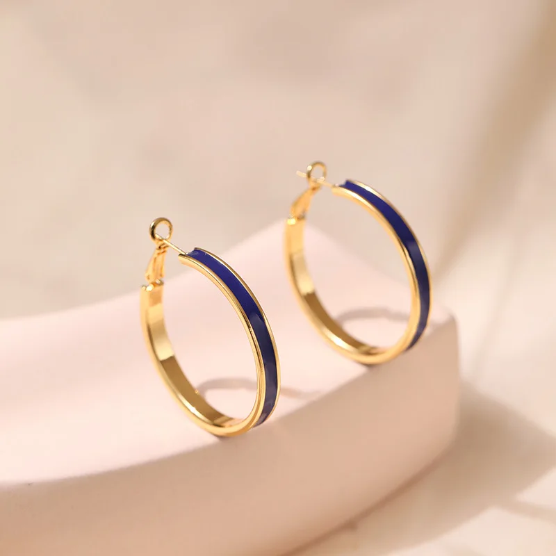 Большие медные серьги-кольца