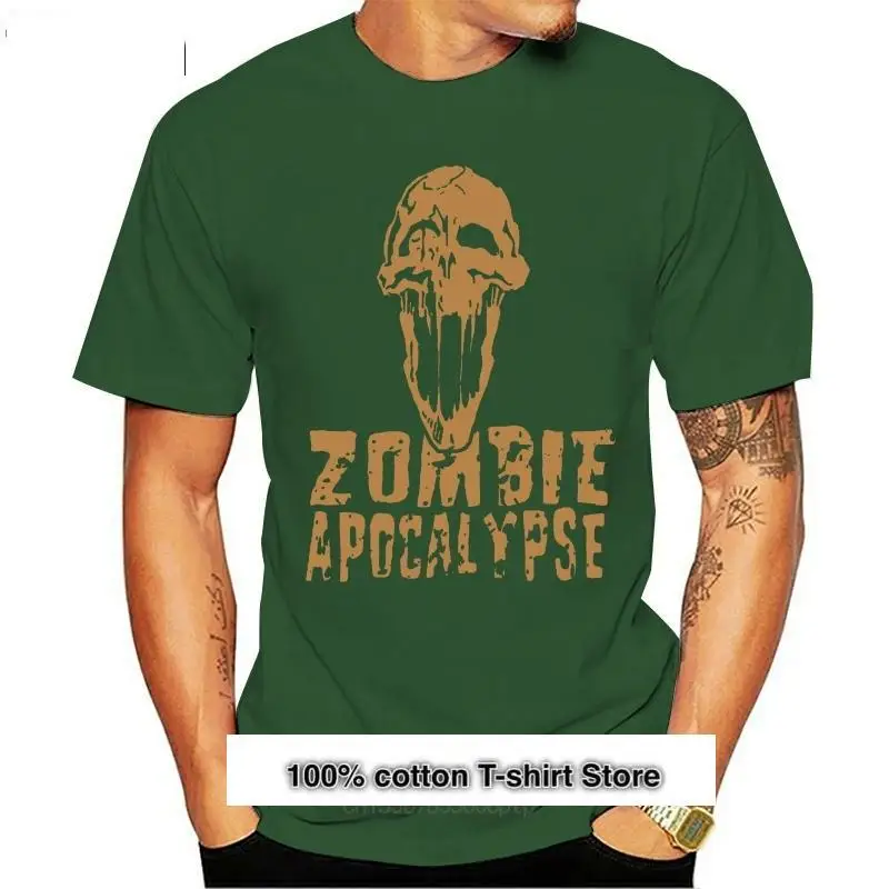

Camiseta divertida para hombre y mujer, camiseta con calavera de Zombie Apocalypse, novedad