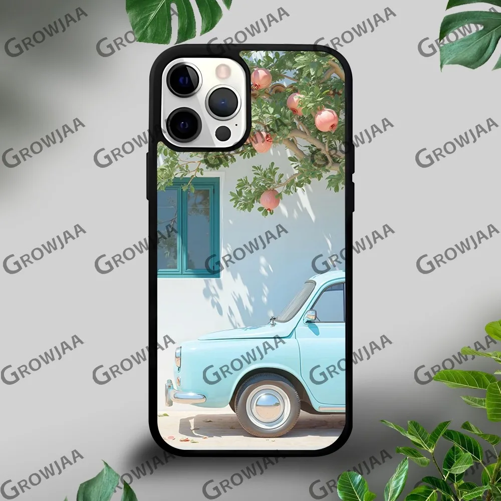 Винтажный автомобильный чехол для телефона A-AIGC iPhone 16 15 14 13 12 11 Pro Xs Max Mini Plus Celulares Hard