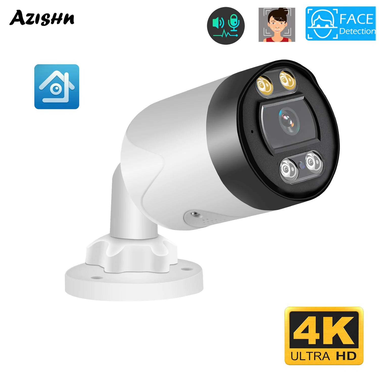 

8MP 4K IP Camera Poe 4MP Face Detection H.265 Cctv Security Camera ONVlF Outdoor Waterproof Two Way Audio Network Surveillance