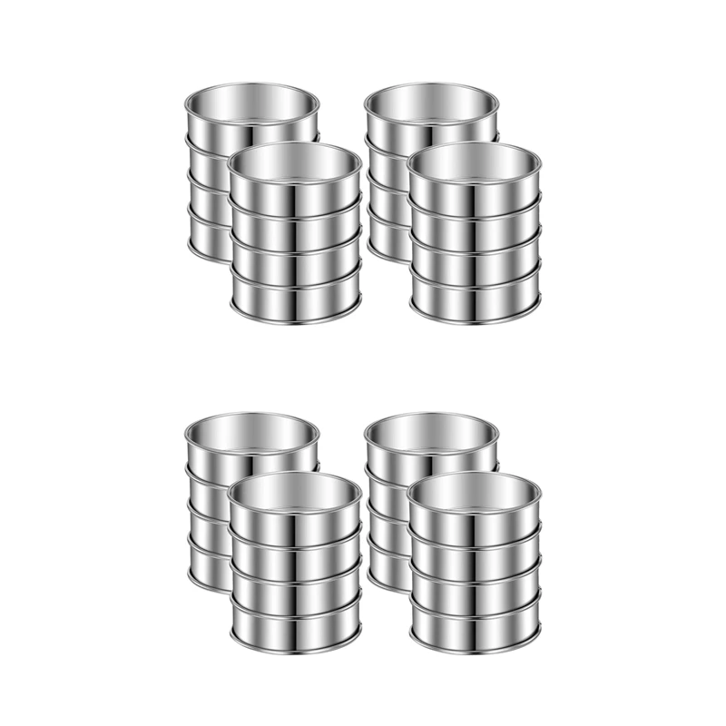 

Stainless Steel Double Rolled Tart Rings,Rolled Rings Muffin Rings English Tart Ring Pie Circle Tarlet Ring 32Pcs