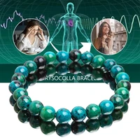 6810mm chrysocolla malachite bracelets for women men natural stone beads bracelet round shape diabetes relief bracelet jewelry