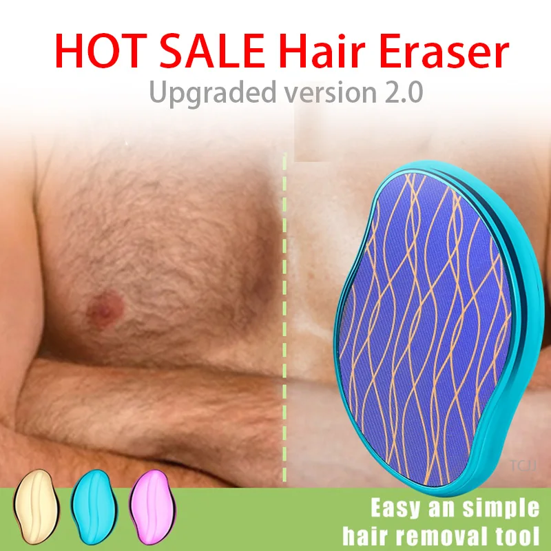 

2PCS Painless Crystal Hair Eraser Physical Hair Removal Machine For Men&Women Reusable Body Arms Legs Back Fast Easy Exfoliate