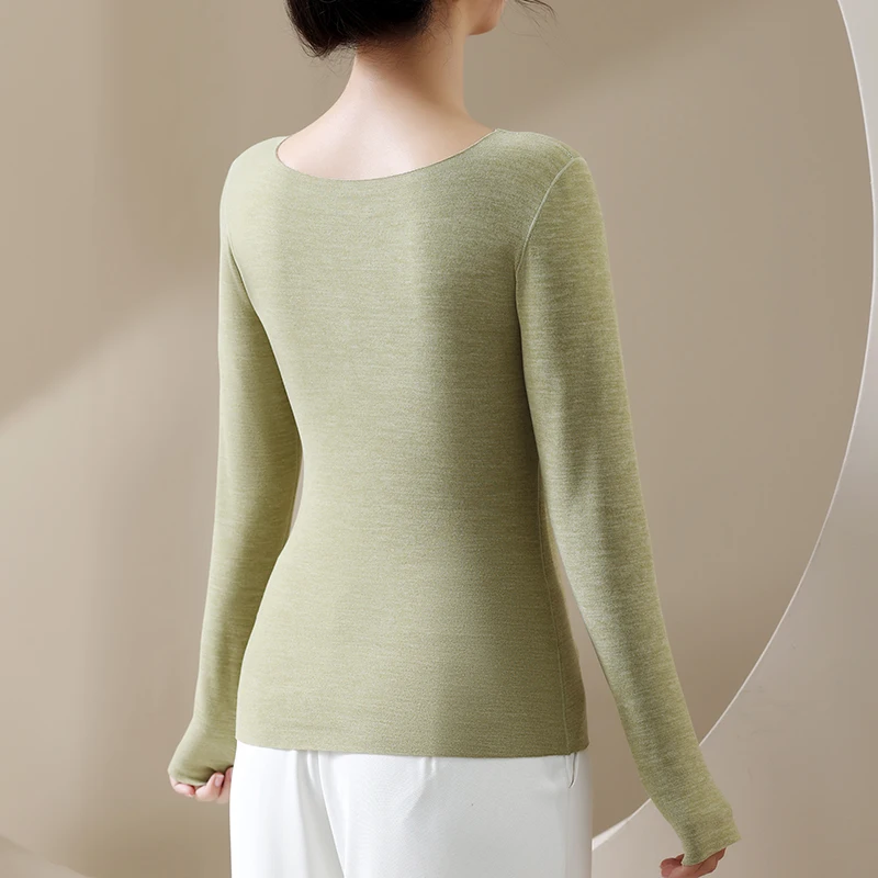 Новое Женское термобелье с подушечками для чашек бесшовный базовый топ длинными