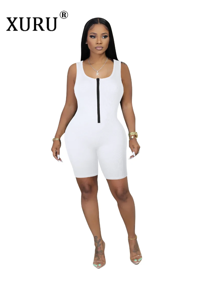 XURU-Women's Sports Jumpsuit Shorts, European and American Nightclub Women's New Summer Jumpsuit 60A2776