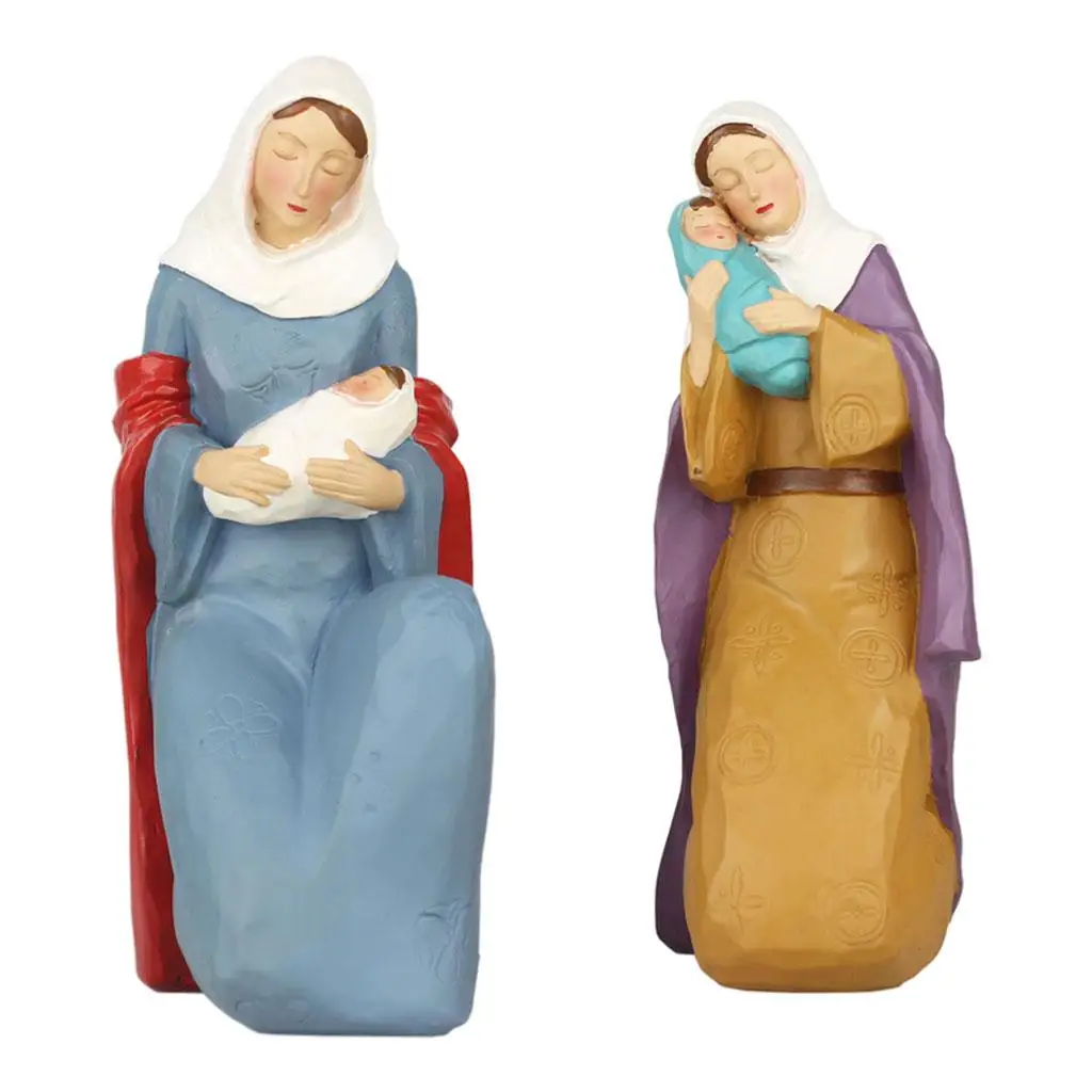

Nativity 5.9" Religious Mary and Child Baby Statue Madonna Figurine Resin Statues Figures