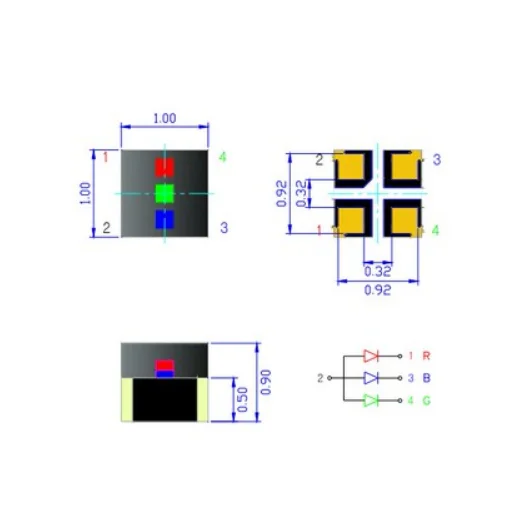 100 шт. светодиодный светильник полноцветный красочный чип RGB 1010 светодиод 0402 для