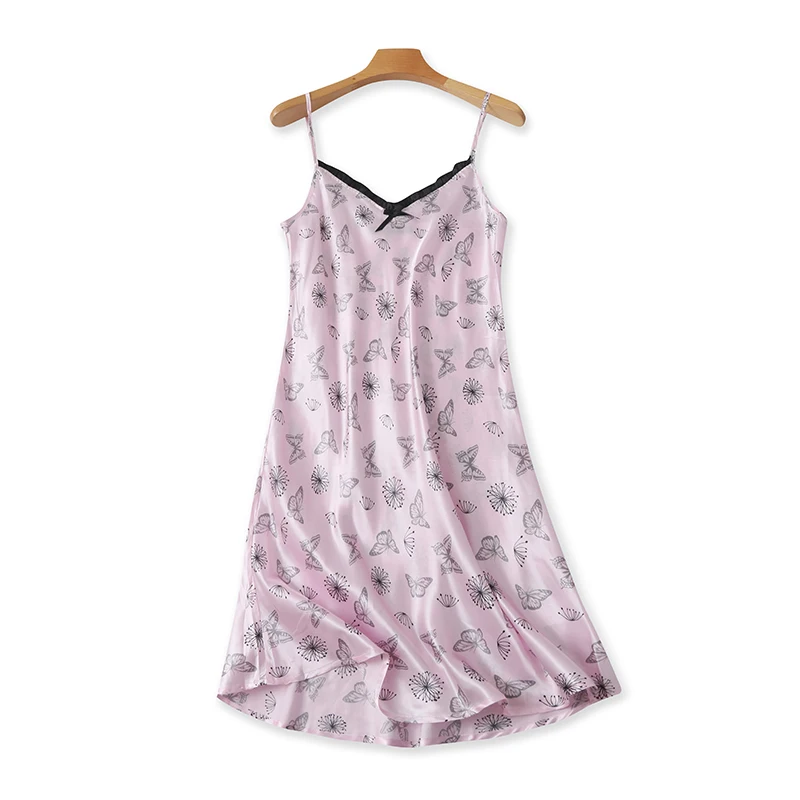 Юбка с принтом из искусственного шелка на бретелях летняя новая Универсальная