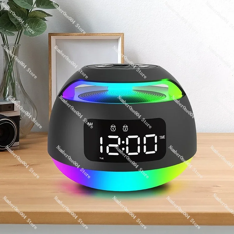 Фото Новый Bluetooth-радиочасы с LED-дисплеем, настольный электронный будильник для студентов с цветной подсветкой и функцией окружающего освещения №3