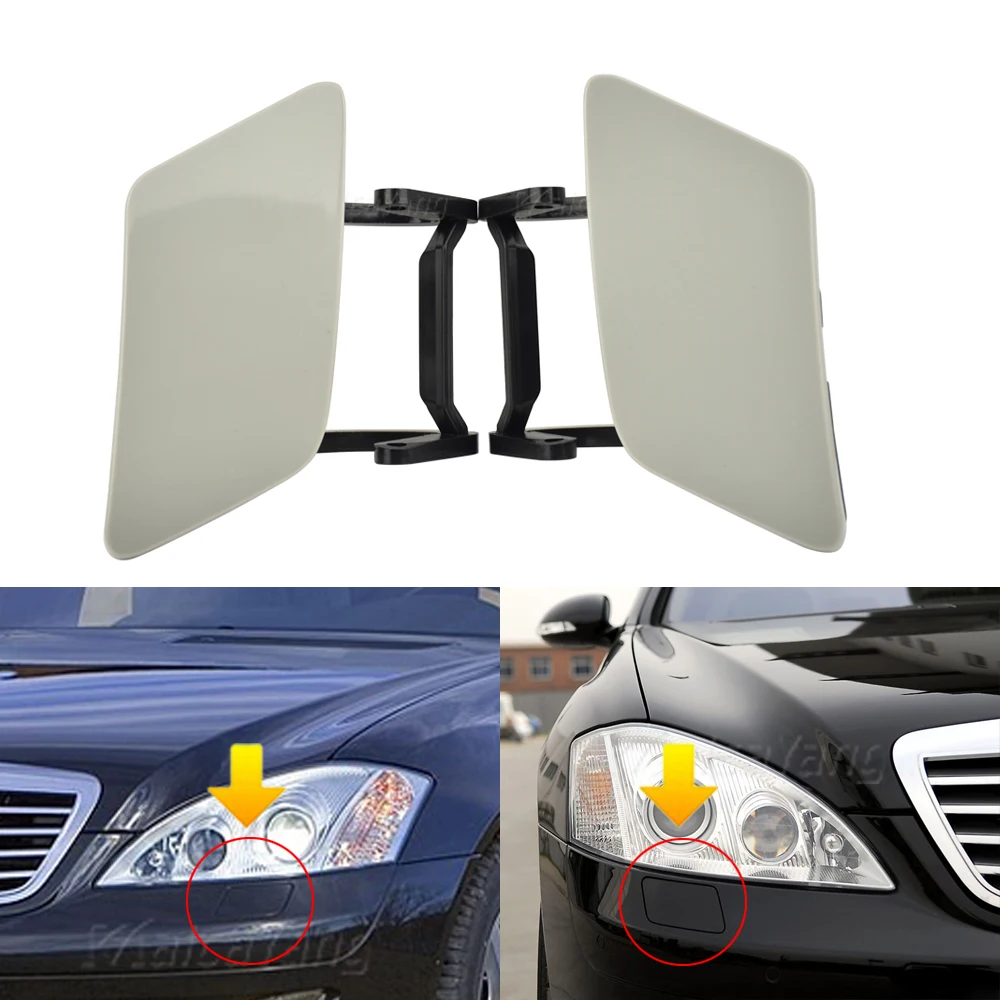 

Car Headlamp Washer Cap Front Bumper Headlight Washer Cover With Bracket A2218800505 A2218800605 For Mercedes Benz W221 2005-11