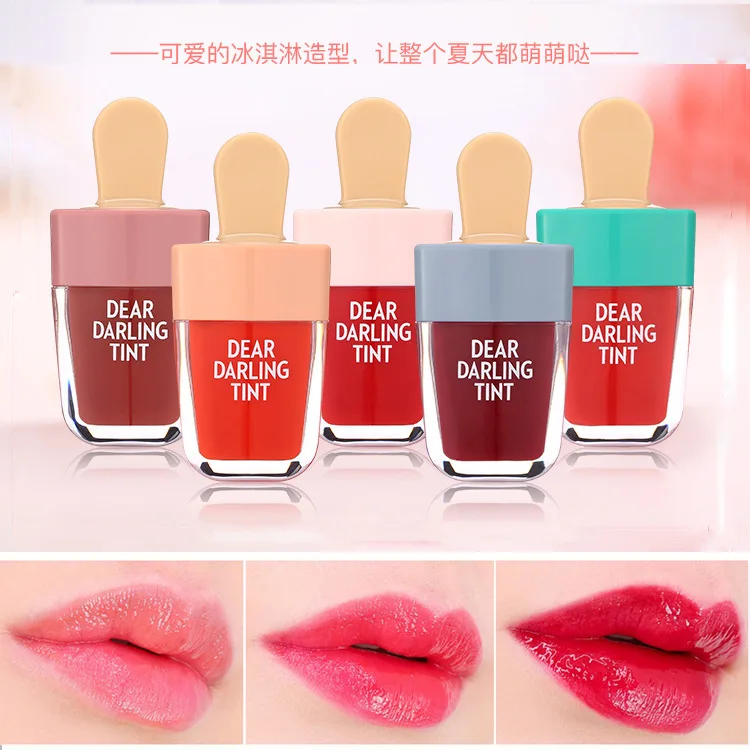 

5 Colors Ice Cream Lip Tint Makeup Korean Style Red Liquid Matte Lipstick Pigment Nude Lasting Moisturizer Lipgloss Cosmetics