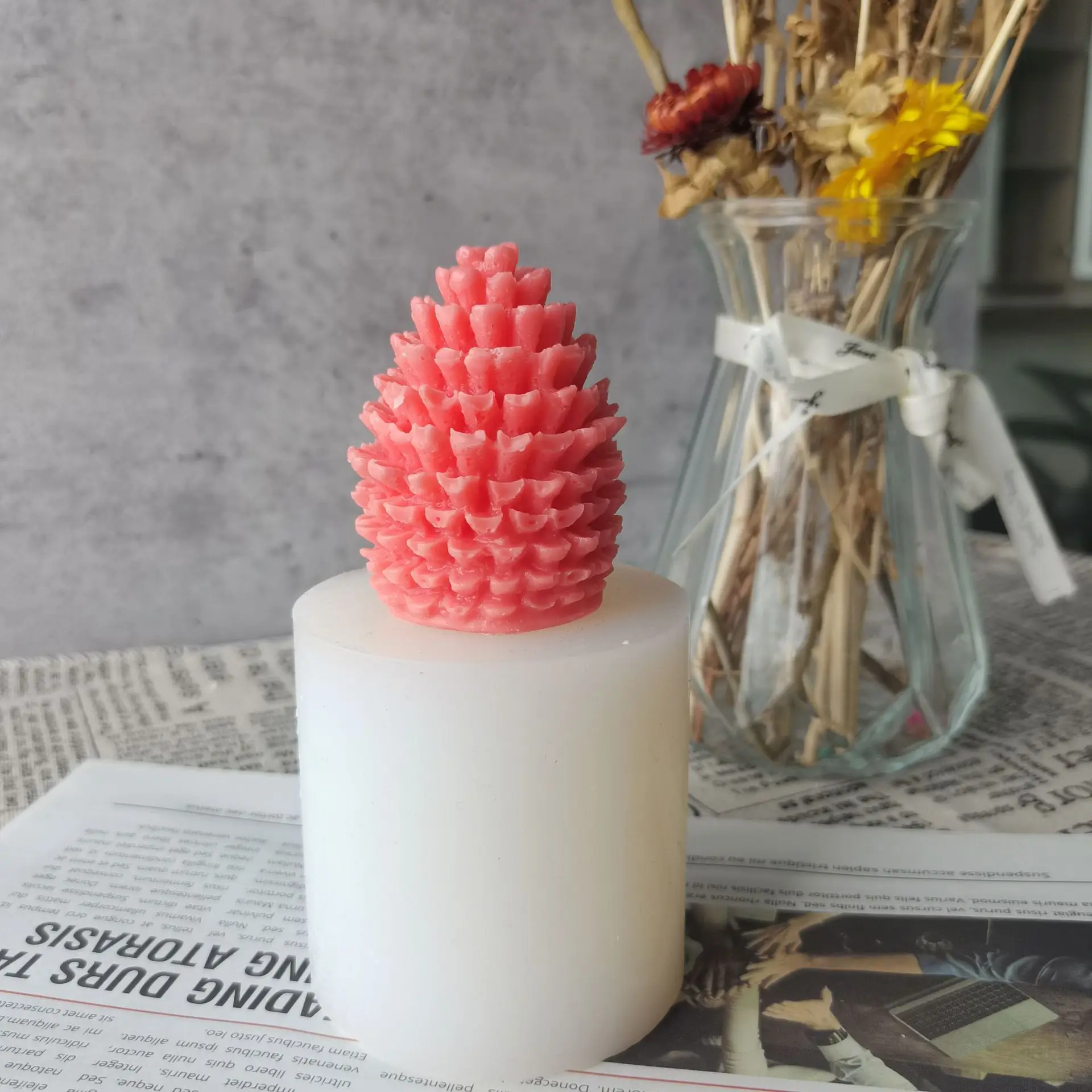 

3D Pine Cone Modeling Silicone Candle Mould Cake Decorations Mold Pine Spherical Handmade Soap Aromatherapy Mold