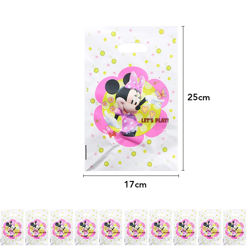 

Disney Minnie Mouse happy birthday party pvc gift bag for baby boy girl favor party decoration baby shower gift bag
