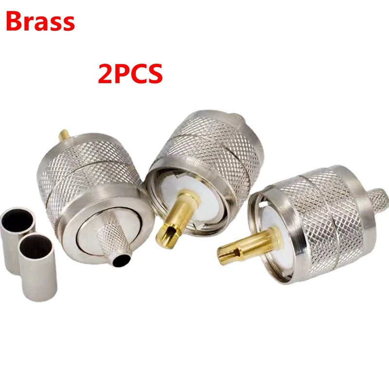 

2Pcs SL16 UHF PL259 Male Plug Connector PL-259 UHF male Solder for RG58 RG142 LMR195 RG400 Cable Coaxial Adapter Fast Delivery