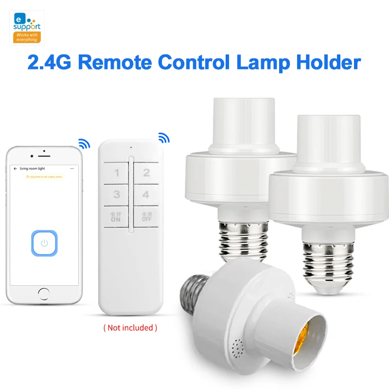 

1PCS E27 Lamp Bulb Socket Light Base Holder Converter Conversion Fireproof Home Room Lighting Control Remote Control Lamp Holder