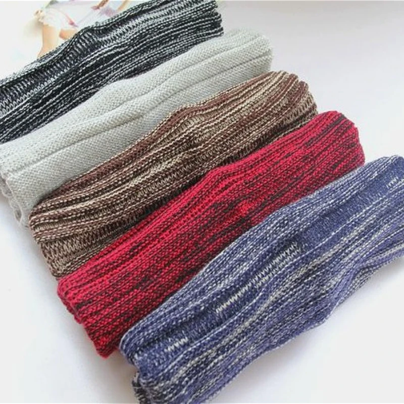 Зимняя мужская и женская универсальная двухцветная вязаная шапка ленивая модная