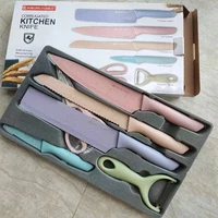 stainless steel wheat straw knife set color six piece set home kitchen knife product wheat straw six piece knife set