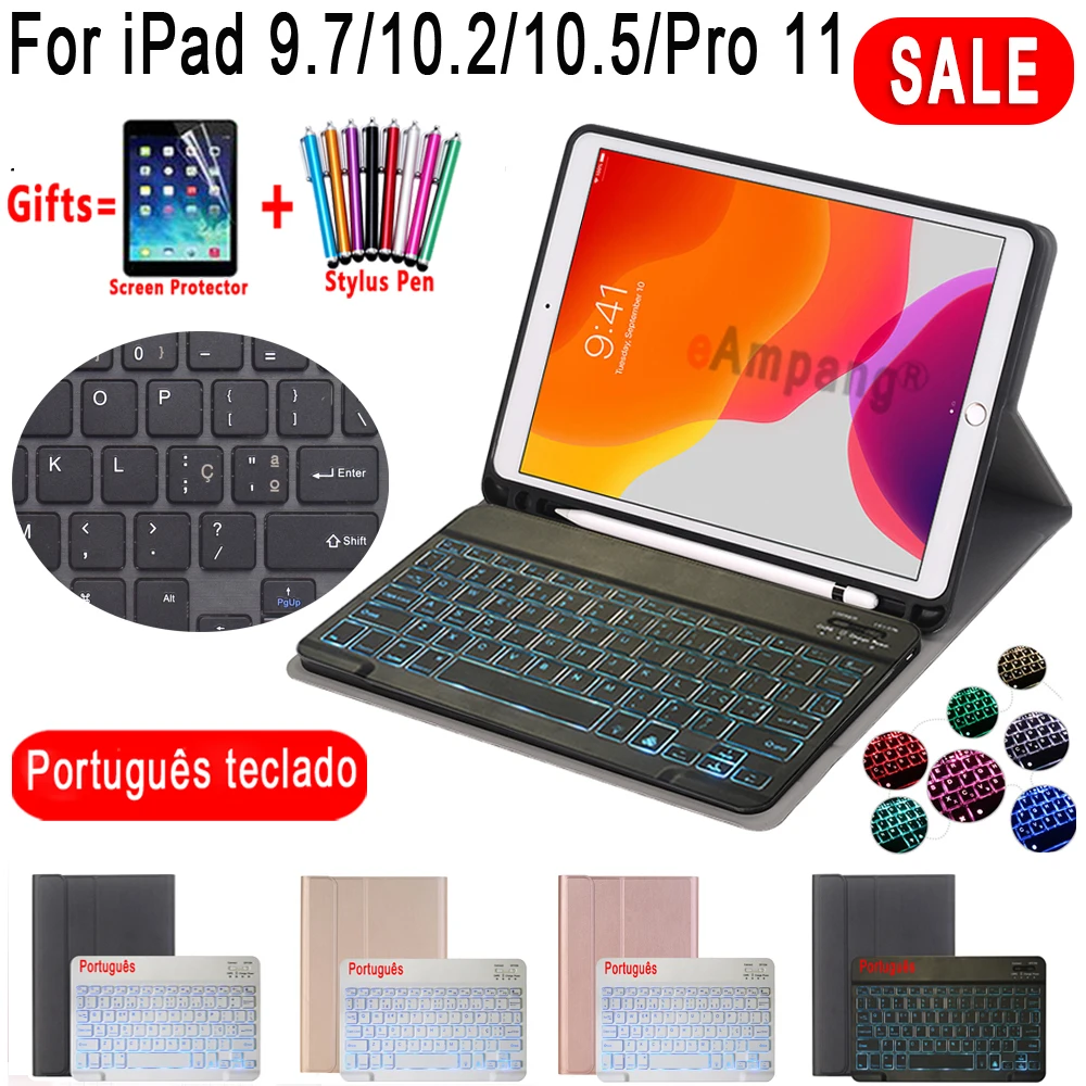 

Чехол с португальской клавиатурой для iPad Mini 5 4 9,7 2017 2018 5th 6th Air 1 2 3 2019 3rd Pro 10,5 11 2018 2020 10,2 7th 8th