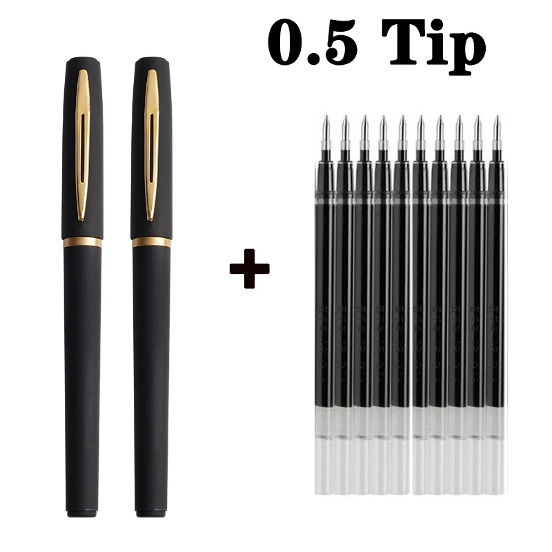 

12 шт./компл., гелевая ручка большой емкости с черными чернилами, 0,5 0,7 1,0 мм, бизнес-ручка, ручка для каллиграфии, шариковая ручка для школы, офиса, Writi