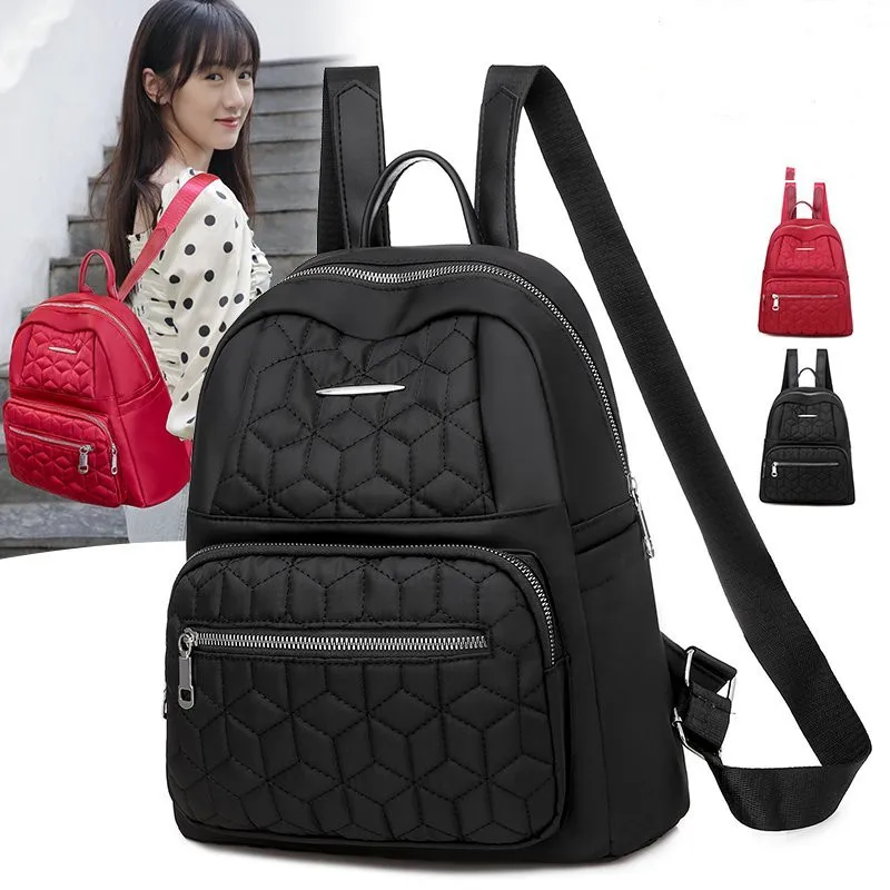

Simple Black Backpack Female Large Capacity Oxford Travel Bag Teenager School Bookbags Casual Rucksack Daily Pack sac