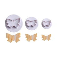 3pcs butterfly cookie cutter press molds baking cake decoration chocolates embossing biscuit printing moulds for kitchen tools