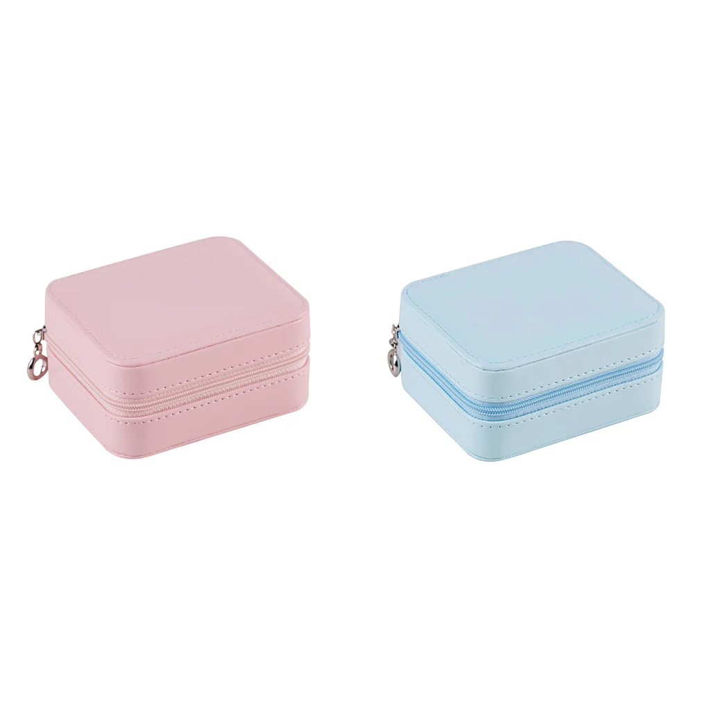 

Портативная шкатулка для ювелирных изделий, органайзер для хранения сережек, отсеки, чехол, модный многоразовый контейнер-держатель, светл...