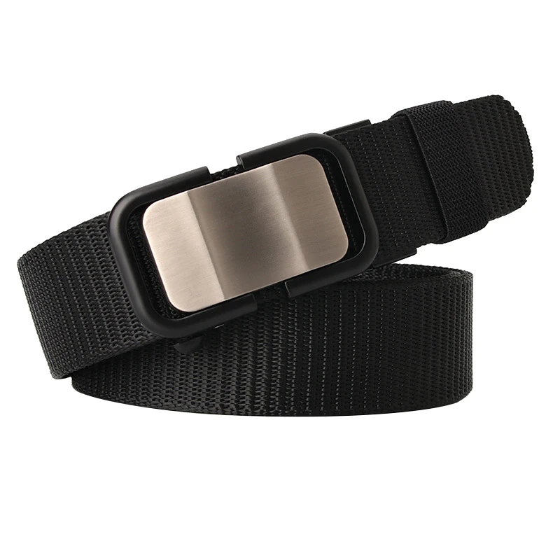 

Hot Selling Unisex Canvas Belt Fashion Alloy Automatic Buckle Nylon Men Belt Outdoor Men & Women Jeasns Ventilation Casual Belt