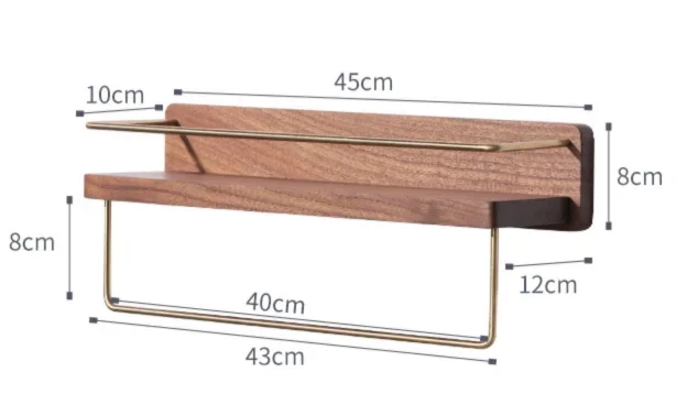 Деревянная вешалка для полотенец с держателем для рулона