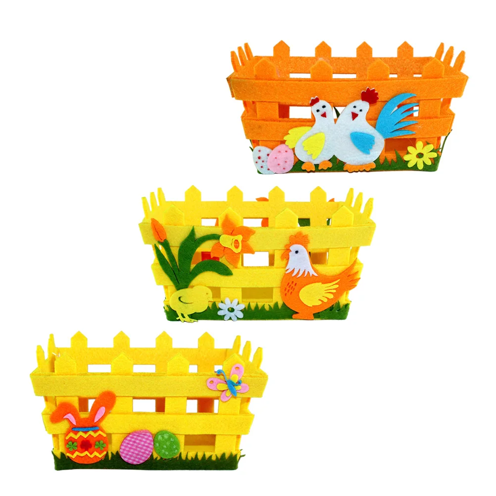 

Kids Basket Party Favors Easter Fence Basket Ornament Crafts Basket Craft Ornament Accessories