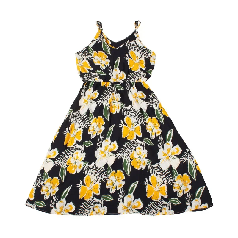 Новинка семейные одинаковые наряды платье-комбинация с цветочным рисунком для