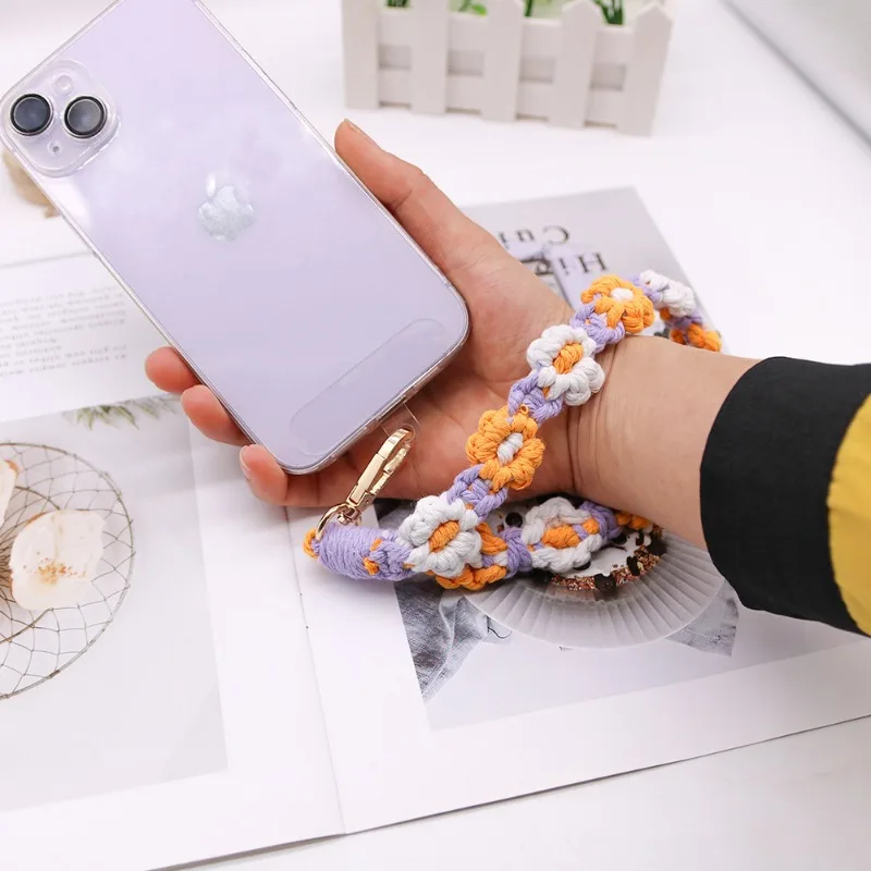 Новый шнурок ручной работы с бусинами в виде цветка маргаритки для телефона