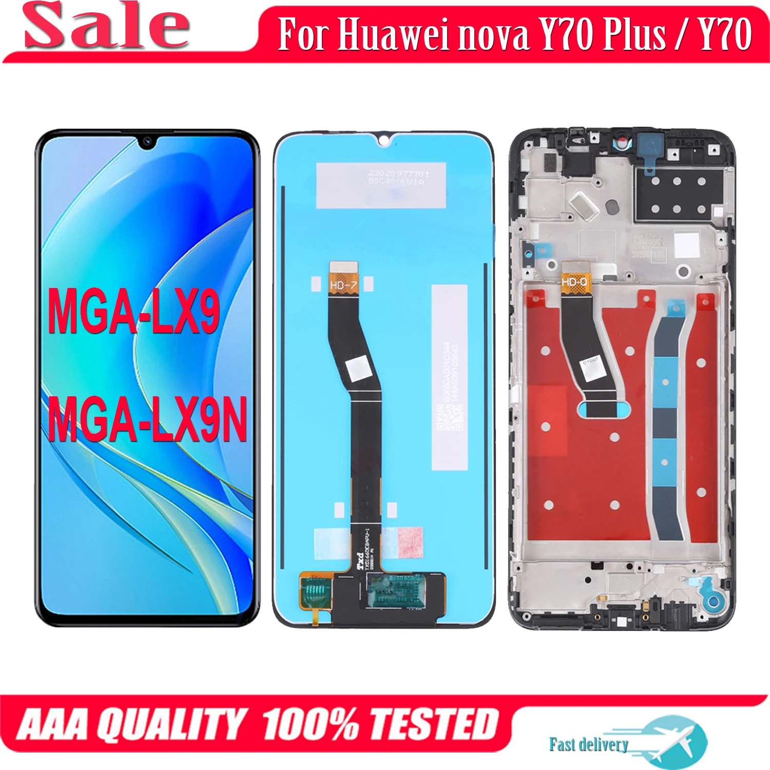 6,75 'оригинальный для Huawei Nova Y70 Plus MGA-LX9 LCD дисплей сенсорный экран дигитайзер в сборе для Huawei NovaY70 LCD
