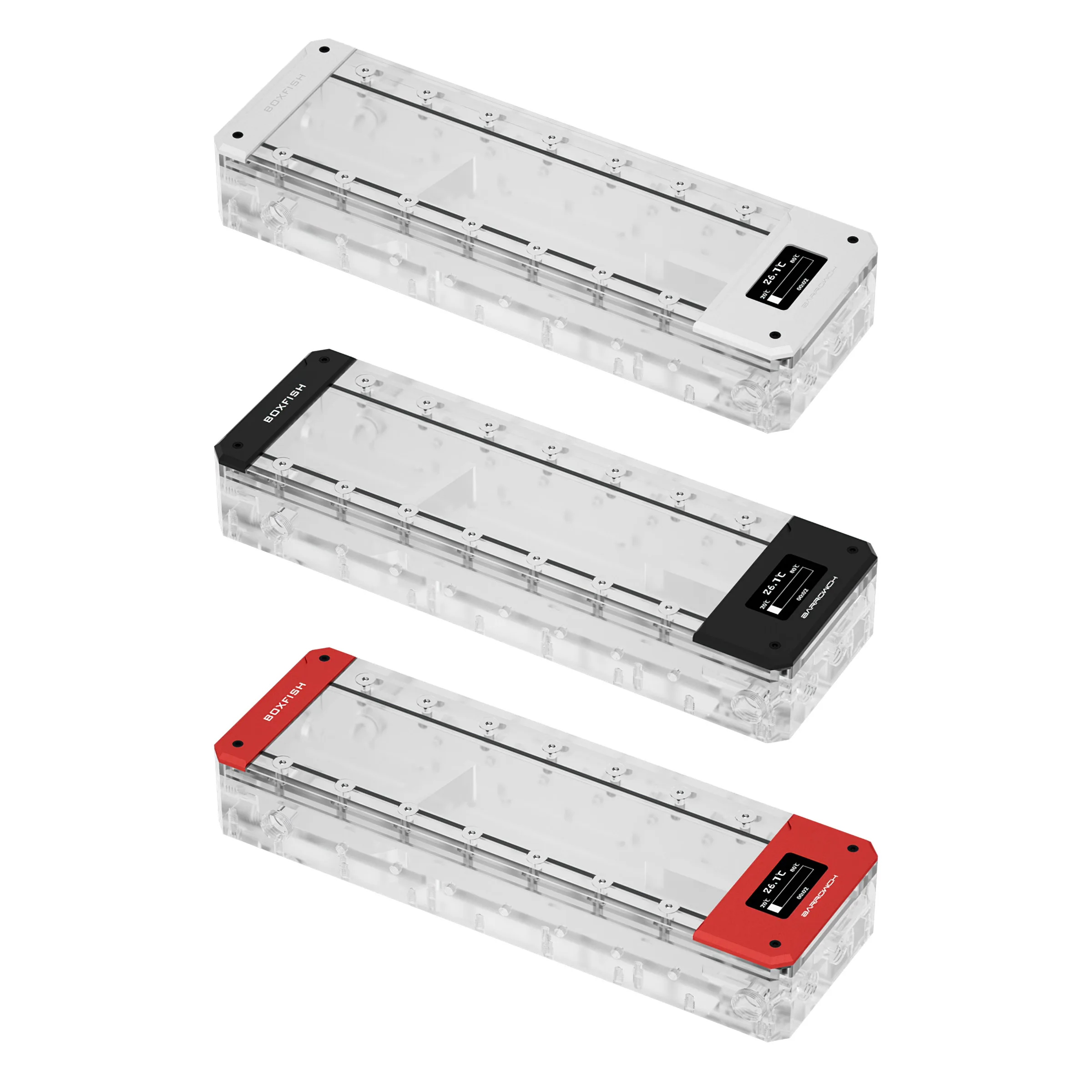 Barrowch Boxfish водяное охлаждение квадратный плоский цифровой резервуар 250 мм акриловая модель FBRE1-250Y