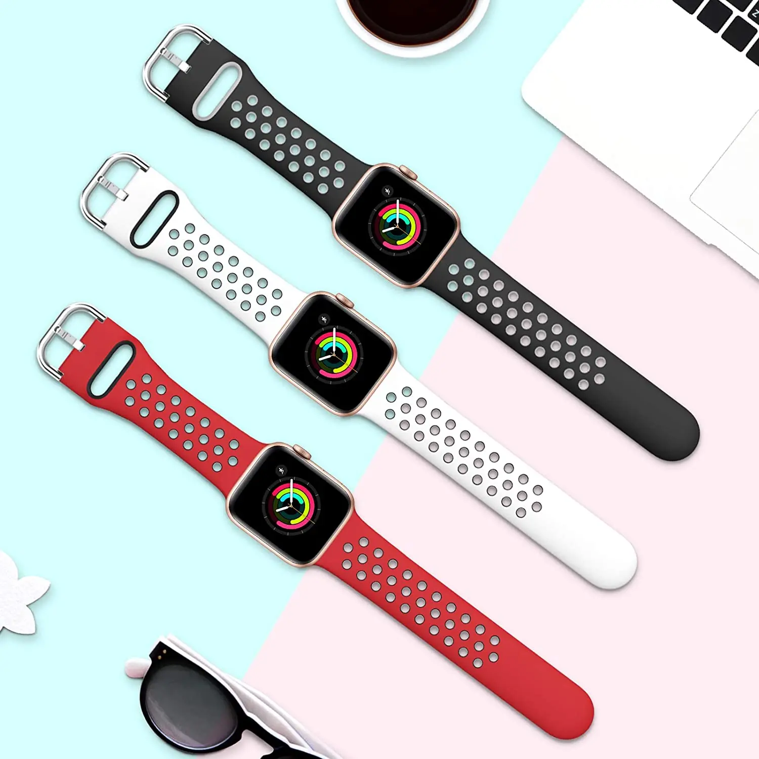 Silicone Strap for Apple watch band 45mm 44mm 40mm 41mm Series UItra 8 7 6 5 4 SE Sports wristband iwatch 3 42mm 38mm bracelet