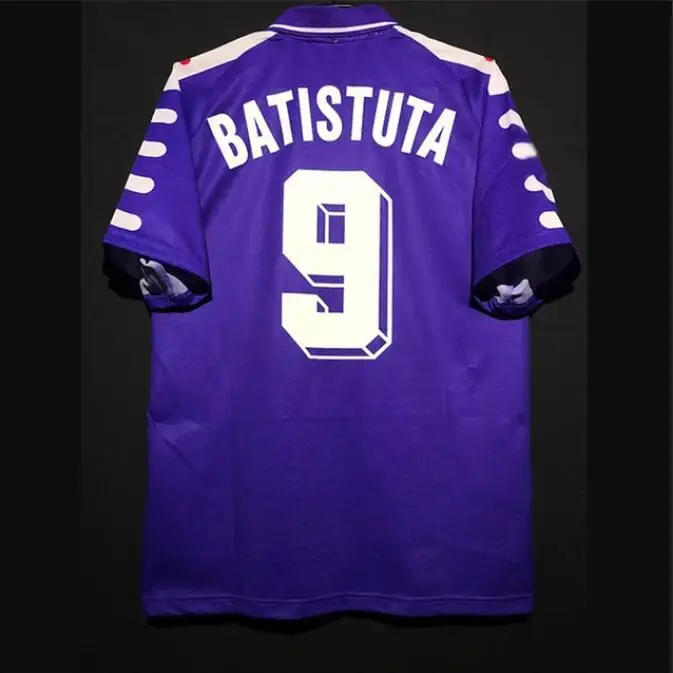 Классические мужские рубашки 1998/99 года в стиле ретро Batistuta Rui Costa с коротким