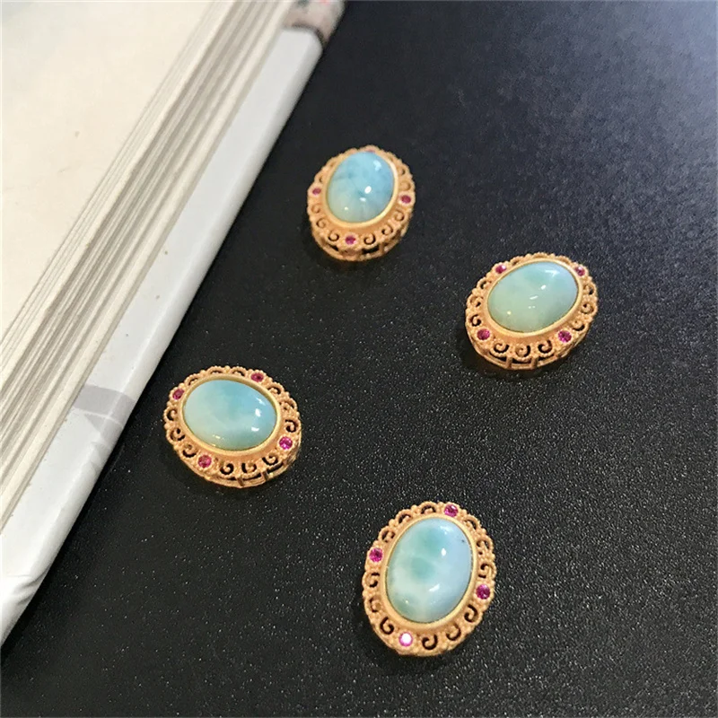 

Бусины овальные из серебра 925 пробы, 10 шт.